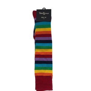 Forever 21 Rainbow Knee High Socks Brite Lesbian Gay Pride LGBTQ+ Goth Punk Emo